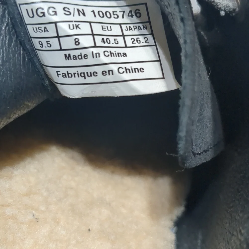 UGG Australia Black Suede Women's Moccasin Booties Size 9.5 - Picture 6 of 10